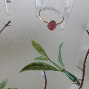 Vintage 14 K Gold Filled Pink Crystal Gemstone Ring Size 7